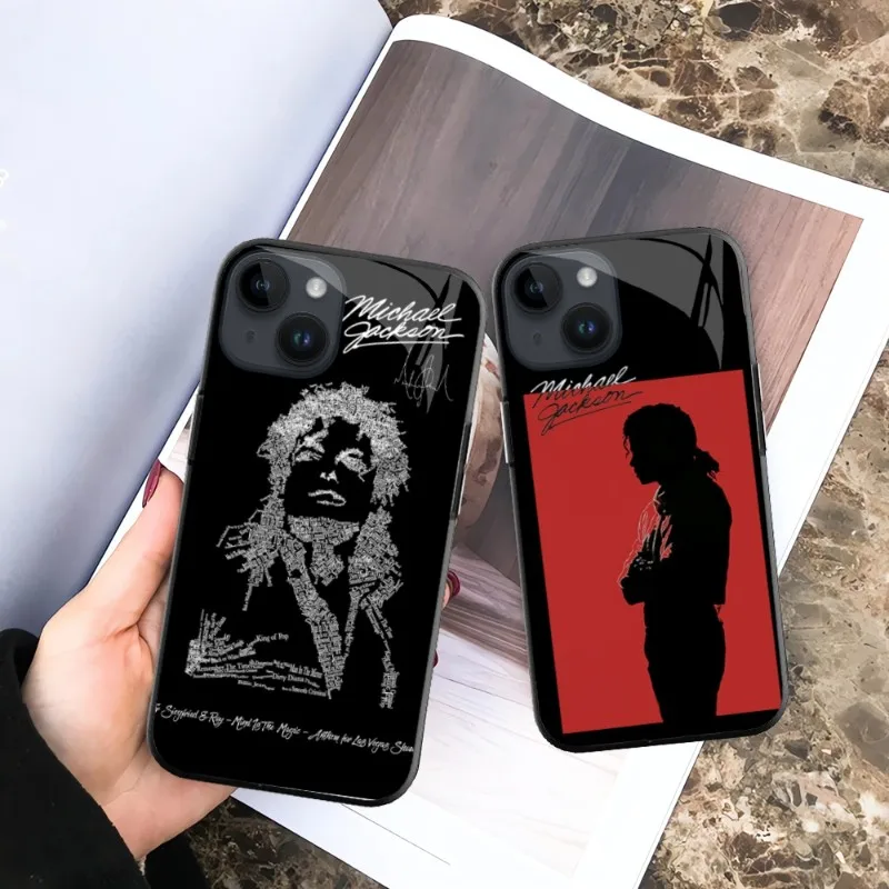 Michael Jackson Phone Case For iPhone 14 13 12 11 Pro Max Plus Mini Black PC TPU Glass Phone Cover