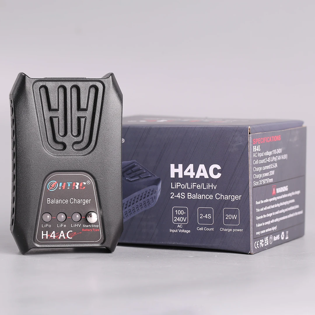 HTRC H4AC 20W 2A Lipo Battery Blance Charger For 2-4s Lipo LiFe LiHV Battery Pocket Type RC Charger with Warranty