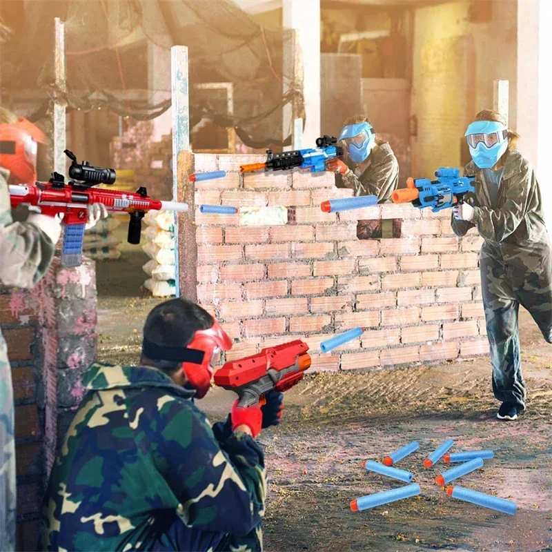 100pcs Sky Blue Solid Round Head Bullets 7.2cm For Nerf Series Blasters Refill Darts Kids Toy Gun Accessories