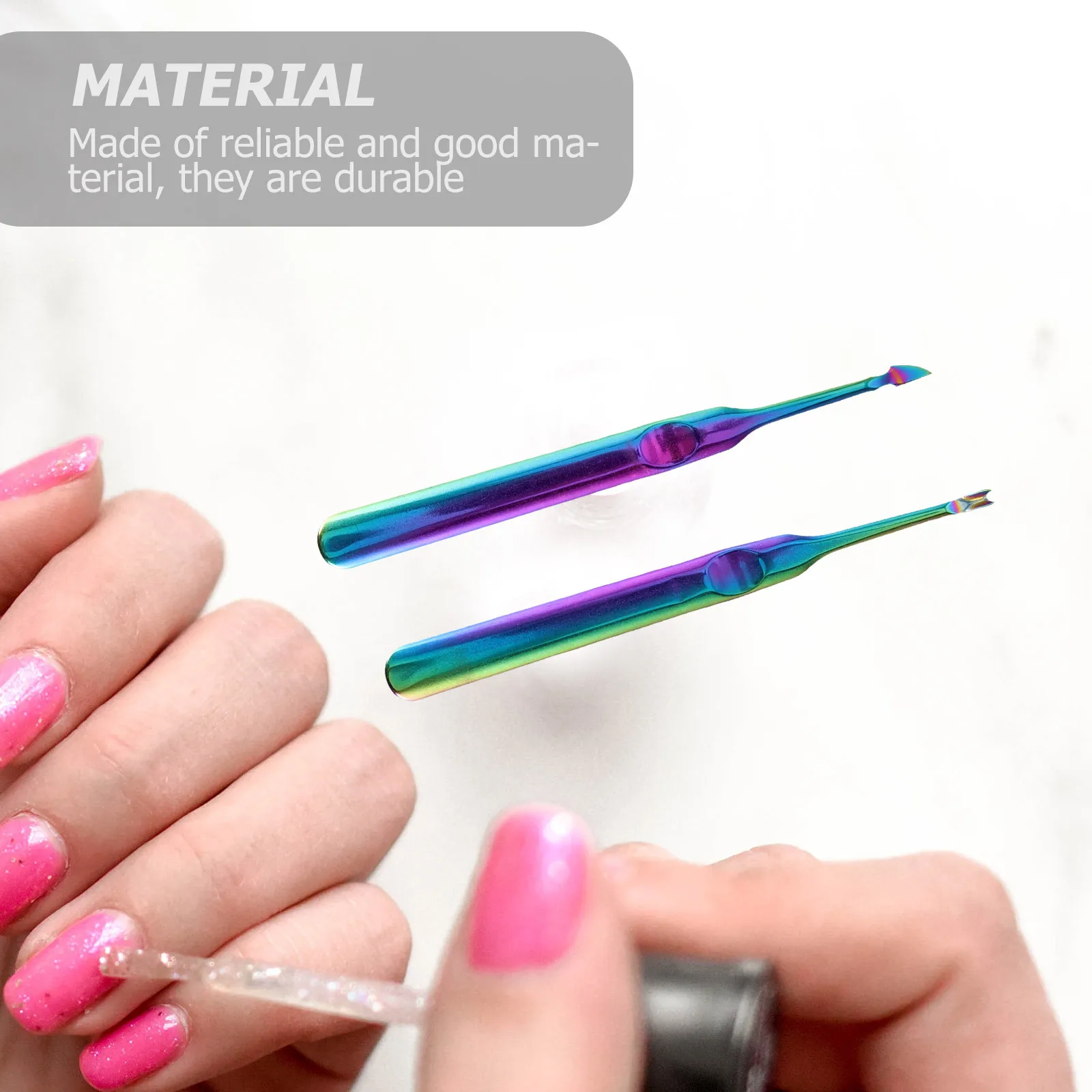 

2 Pcs Dead Skin Fork Knife Set Cutical Pusher Nail Cuticle Tool Stainless Steel Remover
