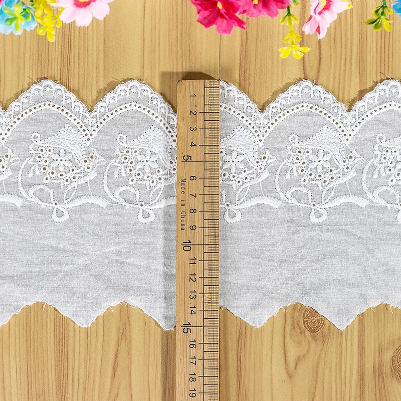 5 Yards/Lot Breite 8-14 cm Bettwäsche und Vorhang Nähmaterialien Baumwolle bestickte Spitze Stoff handgemachte DIY Nähen Spitzenbesatz RS4434 – Detail 3