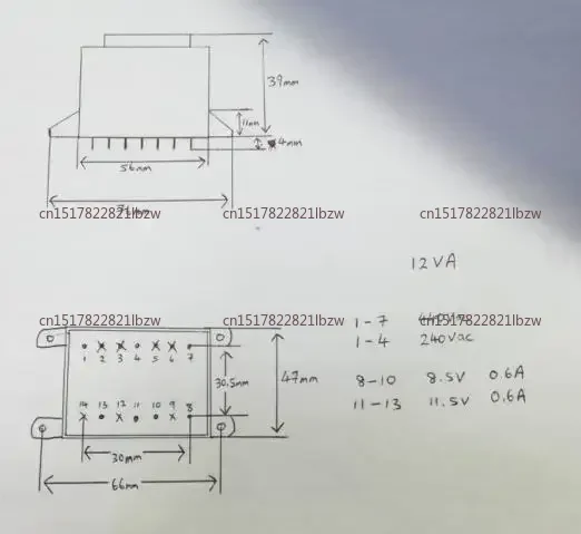 Brand new original Transformer AS5418 12VA input 0-230V-400V output 8.5V 11.5V replace B1406090 B 1406090