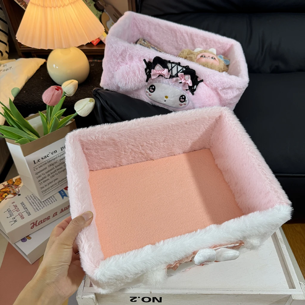 Leuke Sanrio My Melody Sweet Piano Desktop Opbergdoos Cosmetica Sieraden Briefpapier Diverse Items Pluche Opbergdoos Cadeau