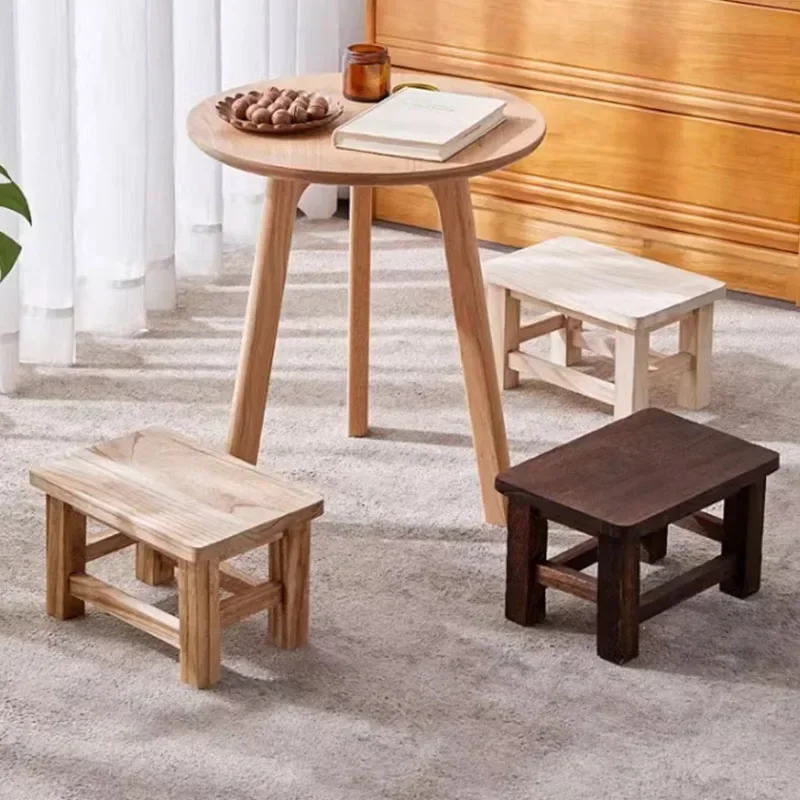 Solid Wood Stool Adult Shoe Changing Stool Children Chair Household Bathroom Living Room Garden
