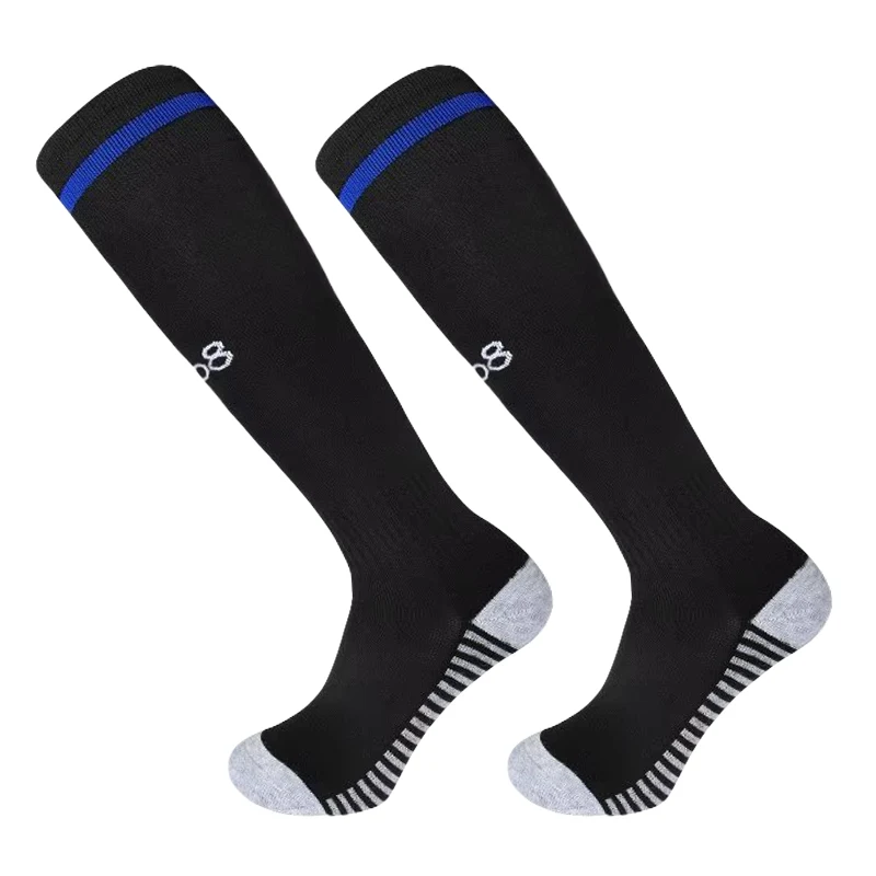 22-23 European Football Club Adult Kids Sports Soccer Socks Knee High Sports Long Stocking Thicken Towel Bottom