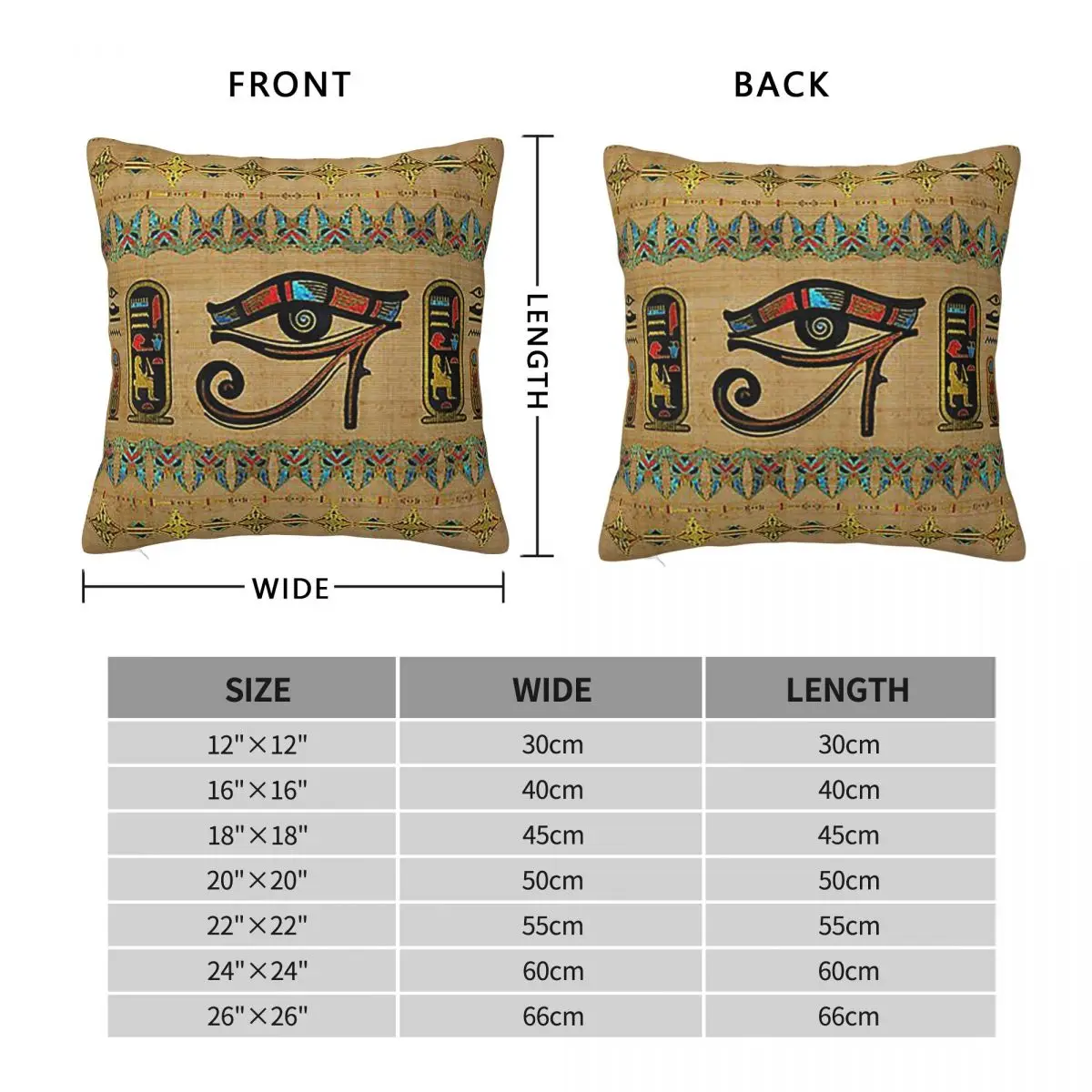 Egyptian Eye Of Horus Ornament On Papyrus Pillowcase Cushion Comfort Throw Pillow Sofa Cushions Used Home Bedroom Living Room