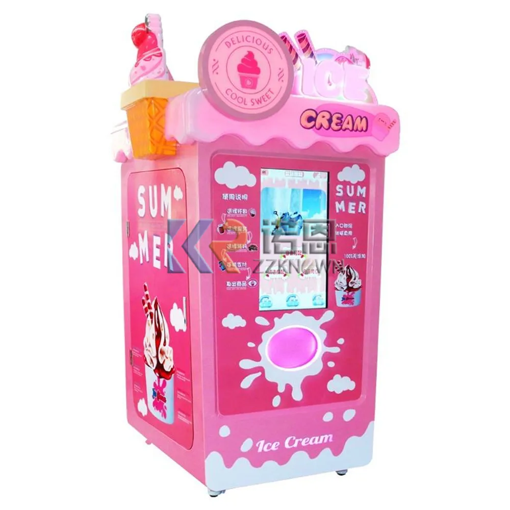 Distributeur automatique de crème glacée 32 pouces, grand écran tactile à vendre avec lecteur de cartes de crédit