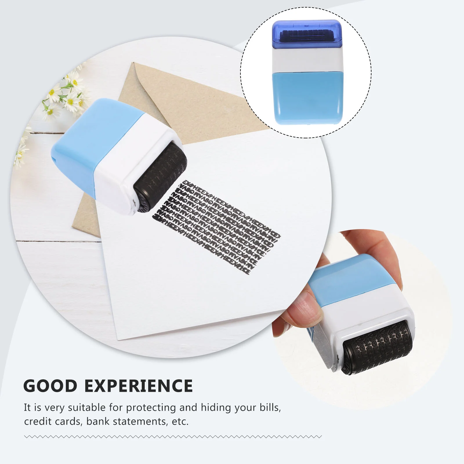 Confidentiality Seal Rollers Stamper Office Security Card Privacy Ink Address Blocker Abs