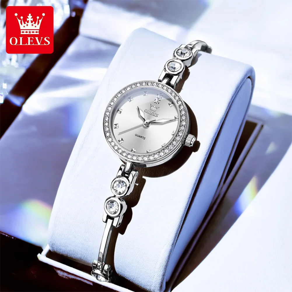 

OLEVS женские часы элегантные модные оригинальные кварцевые маленькие наручные часы из нержавеющей стали для женщин водонепроницаемые светящиеся трендовые платья