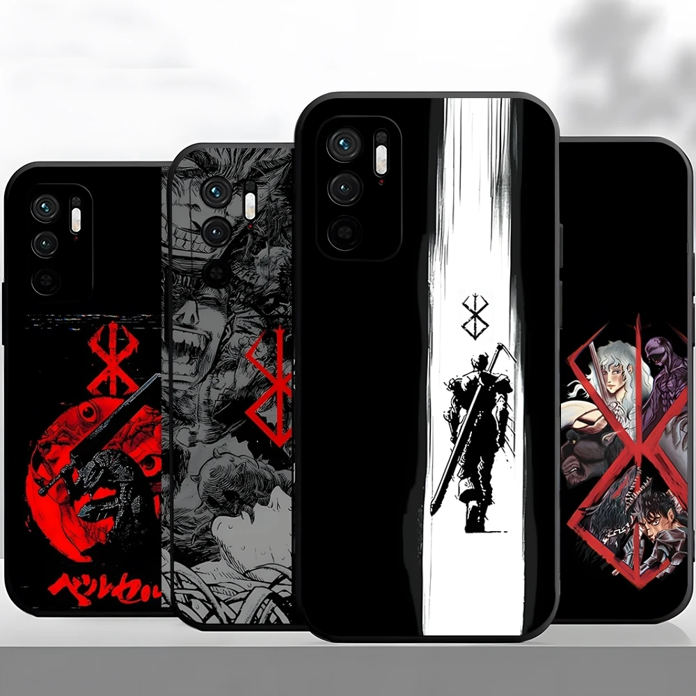 Coque de téléphone en silicone pour Xiaomi Poco M7 M6 M5 M4 4g 5g F7 F6 X7 X6 X5 Ultra Pro, motif anime japonais Berserk Guts Griffith