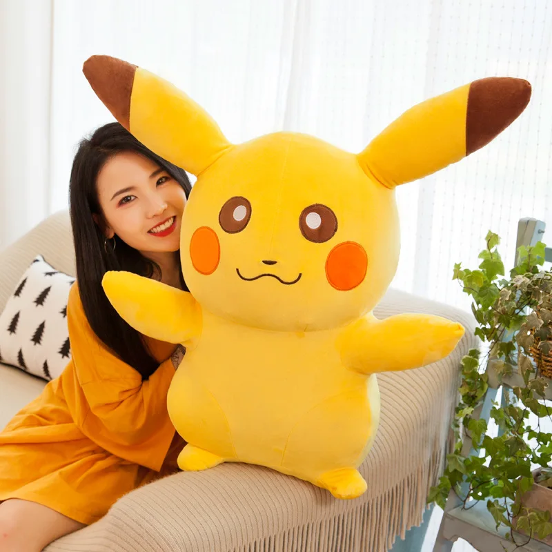 60cm Pikachu Plush Toys Big Size Pokemon Plushies Stuffed Animals Doll Cute Pikachu Pillows Dolls Children\'s Birthday Gifts