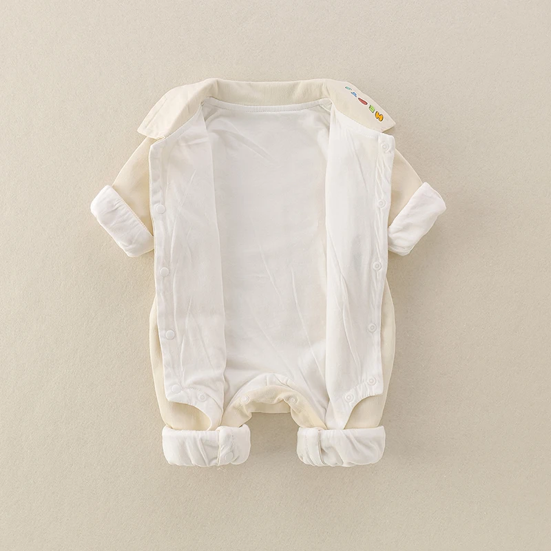 Sli Baby Boy Outfit Abiti autunnali Doppio strato Abito aderente Capispalla primaverile Tutina Pantaloni lunghi a vita alta Tessuto cinese