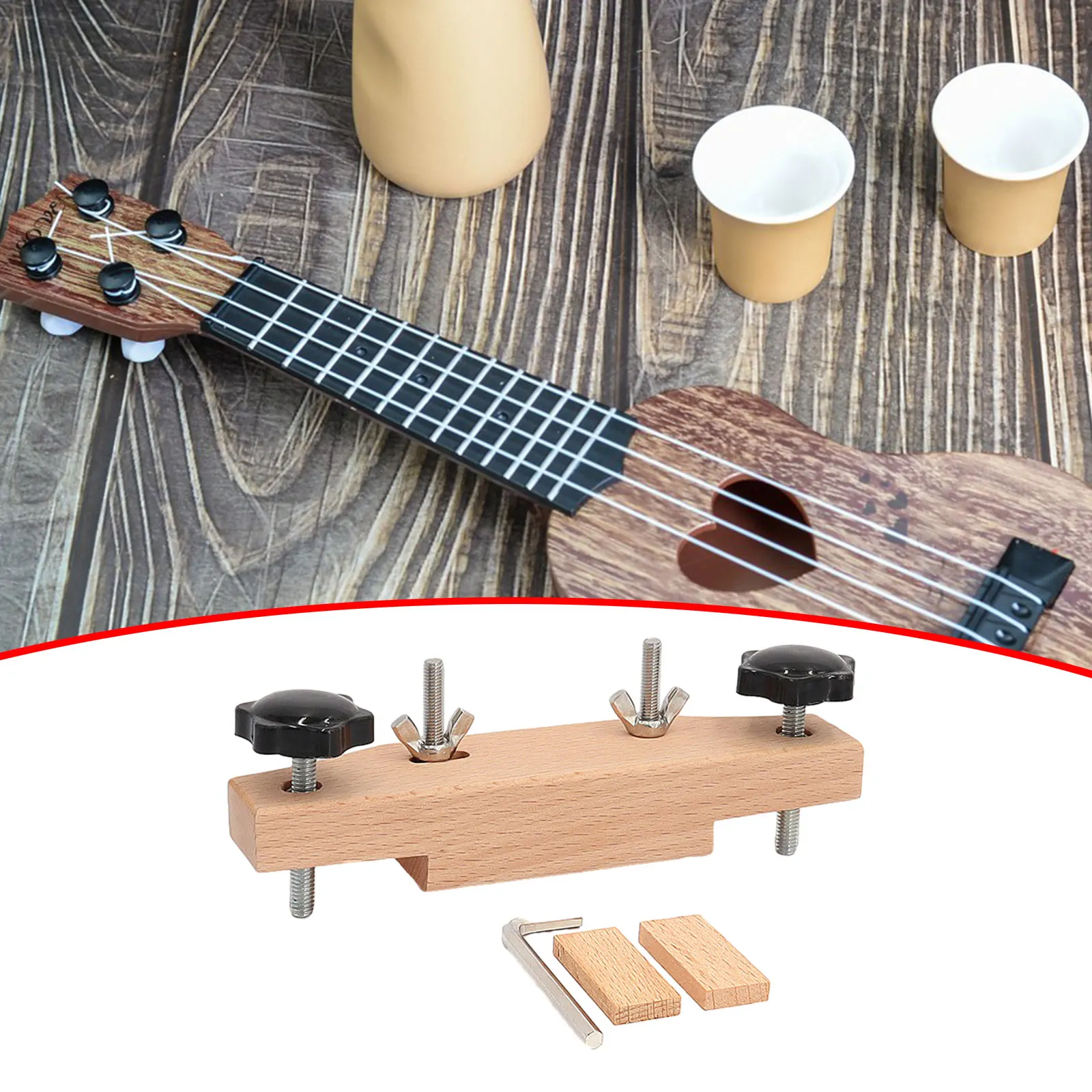 Guitar Bridge Clamp Set Accessory Wooden Professional Guitar Maintenance Tool Acoustic Guitar Repair Tool Acoustic Luthier Tool