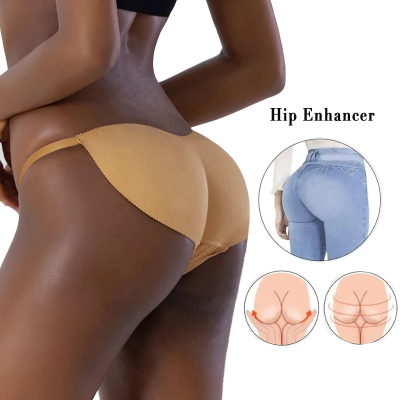 Majtki podnoszące pośladki dla kobiet Bezszwowa wyściełana bielizna Booty Pads Hip Enhancer Panty Push Up Shaper Stringi Fałszywy tyłek Shapewear