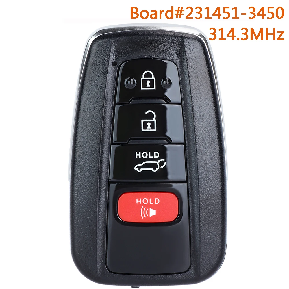 

Умный дистанционный ключ-брелок KEYECU 231451-3450 314.3 МГц для Toyota Highlander RAV4 2021 2022 2023 HYQ14FLA