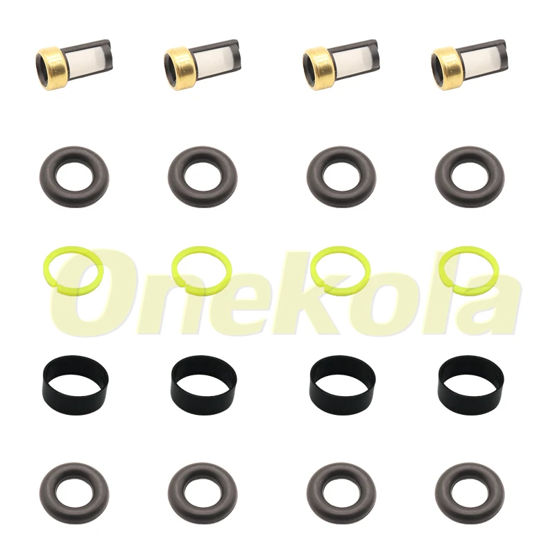 Fuel Injector Service Repair Kit Filters Orings Seals Grommets for Rochester 17103007 for 1993-1997 GM  17113512 17089569