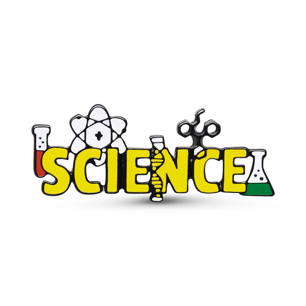 New Science Enamel Pin Exquisite Meticulous Inlay Science Symbol Test Tube Atom Lapel Badge for Chemist Sciensist Gift