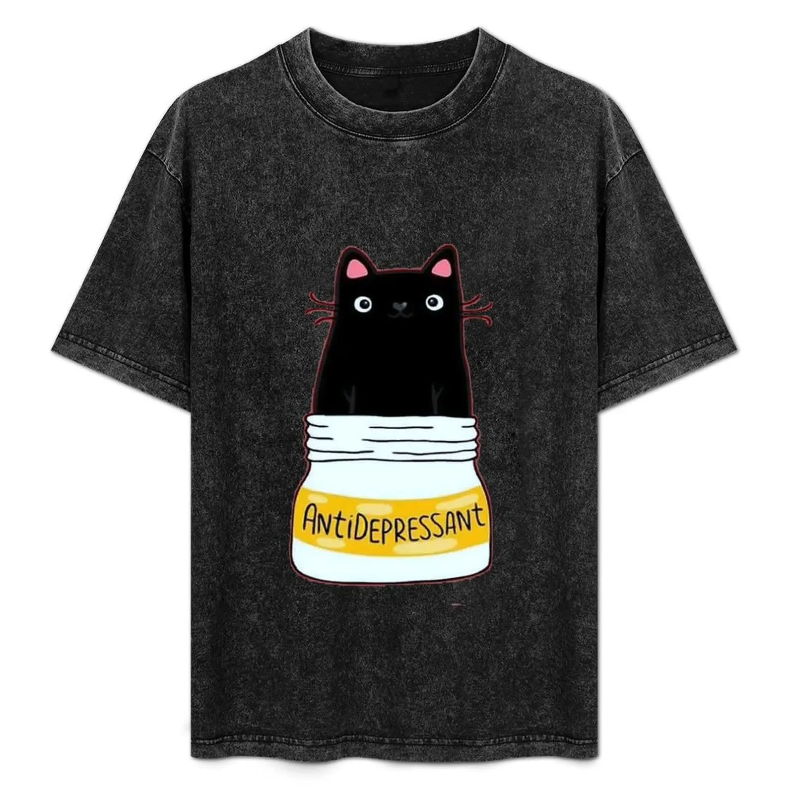 

Antidepressant Cat T-Shirt designer shirts man t shirt graphics summer tops mens designer clothes