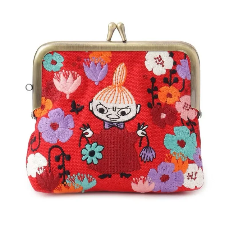 Hot Anime Moomin Kawaii Series Storage Bag Creativity Cartoon Role Little My Cute Embroidery Portable Multi-functional Wallet view 2