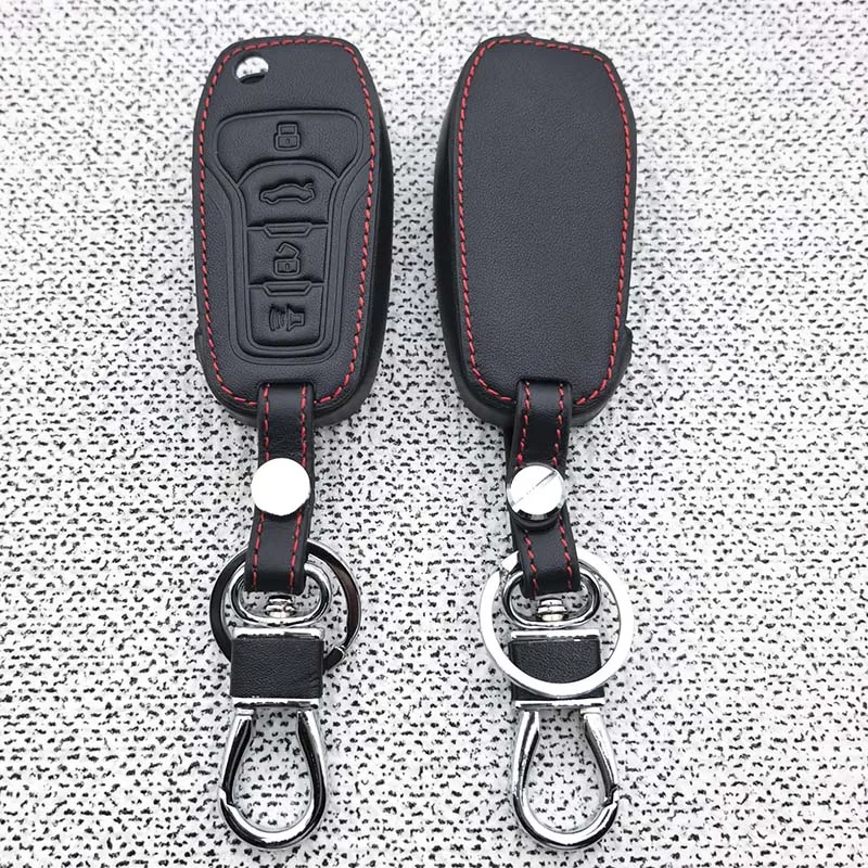 Leather Car Key Cover Case for Ford Focus mustang Explorer Eske Mercury Mountaineer Escape for Lincoln Navigator key Fob Case