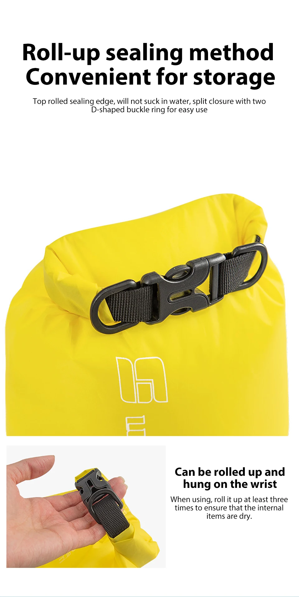3/8/12/15/25/35/75L Wasserdichter Packsack Ultraleichter Drifting Schwimmen Kleidung Aufbewahrungstasche für Camping Bootfahren Wandern Rafting – Detail 5