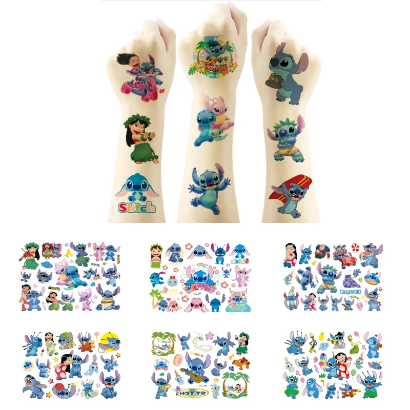 

Stitch Alien Dog Cartoon Temporary Tattoos - Kids' Tattoos for Festivals & Parties, Water-Transfer Sticker Toys