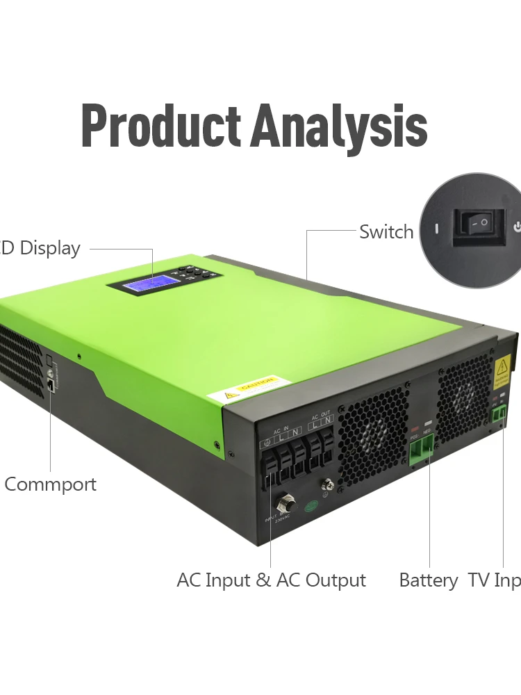 5500W/3500W Inverter Generator Solar Hybrid MPPT Off Grid Solar Charger 24V 48V DC Controller 100A 50HZ 60HZ Pure Sine Wave