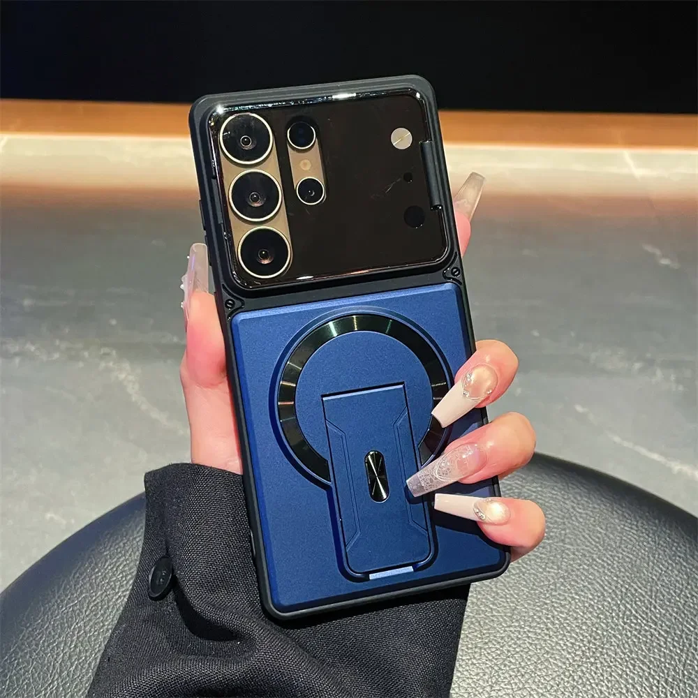 Luxuriöse unsichtbare Magnetische Hülle mit Ständer für Samsung Galaxy S26 S25 S24 S23 Ultra A57 A56 A37 A36 A17 A16 mit Linsenschutz – Detail 6