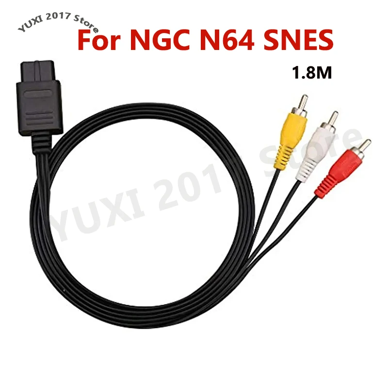 1–10 Stück 1,8 Meter Audio- und Video-AV-Kabel, geeignet für NGC N64 SNES Gaming-Geräte-Zubehör