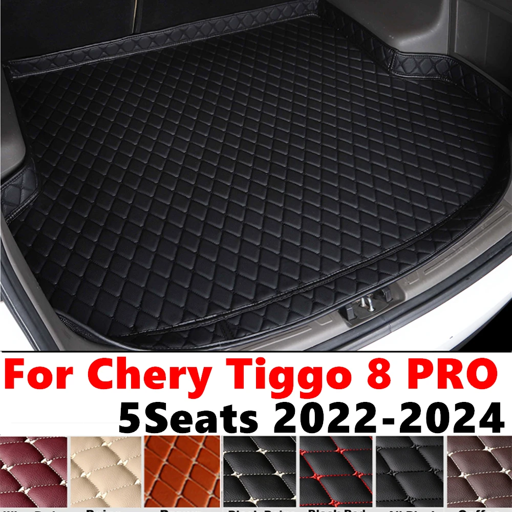 High Side Car trunk mat for Chery Tiggo 8 PRO 5Seats 2024 23 2022 XPE Rear Cargo Protect Cover Liner Tail Boot Tray luggage Pad