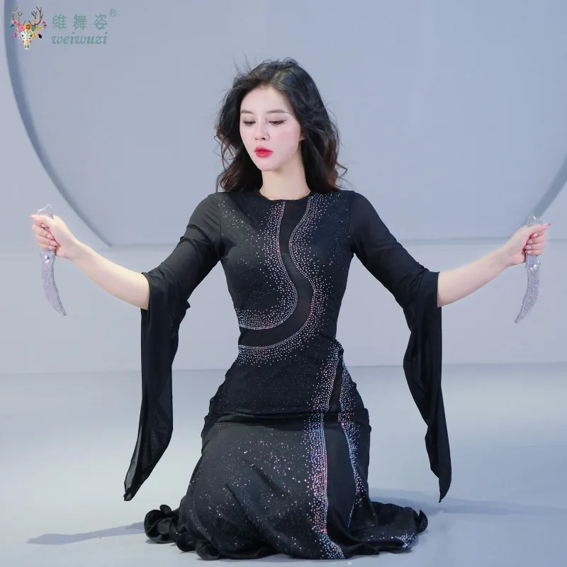 Dança do ventre sênior ab pedras competição ornamento adulto e criança iraquiano balanço de cabelo dança oriental realizar prop faca acessórios