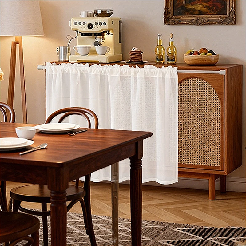 2 قطع مقاوم للماء مقاومة للخدش خزانة الستارة ماتي الساتان نسج إخفاء الستار خزانة المطبخ لوحة الشاشة الستائر