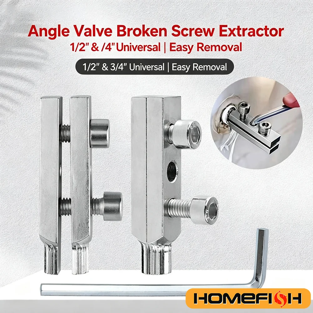 Extrator de Rosca Quebrada para Torneiras - Ferramenta de Remoção de Parafusos de 1/2" e 3/4", Kit Extrator de Parafusos Quebrados para Uso Doméstico e Industrial em Encanamentos