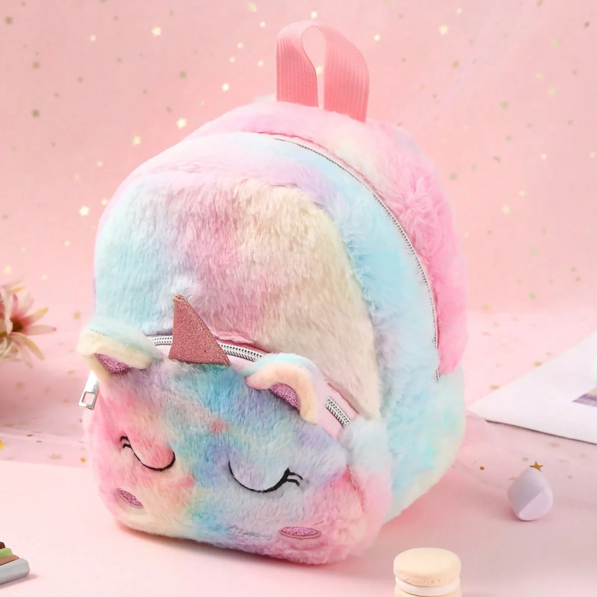 Cross-border new plush unicorn cartoon children's backpack backpack satchel cute girl small backpack schoolbag