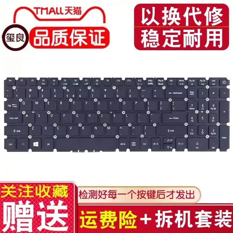 Keyboard for Acer E5-573 F5-572G 573G V3-574G V5-591 VN7-592 T5000 Laptop Replacement US Layout Black