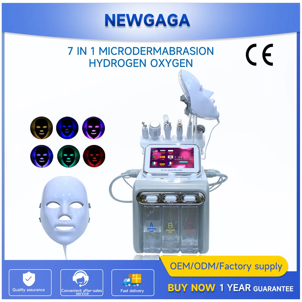 NEWGAGA 6/7 in 1 Water Hydro Dermabrasion Machine Face Massager Skin Care Aqua Peel Deep Cleaning Facial SPA Beauty Instrument