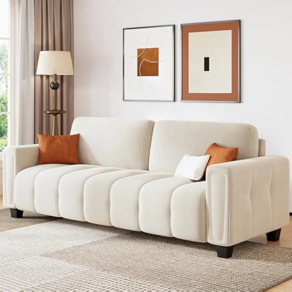 

80.7 Sofa Couch for Living Room, Modern Loveseat Sofa with Extra Deep Seats, Comfy Armrests, 3-Seater Sofa, Couches