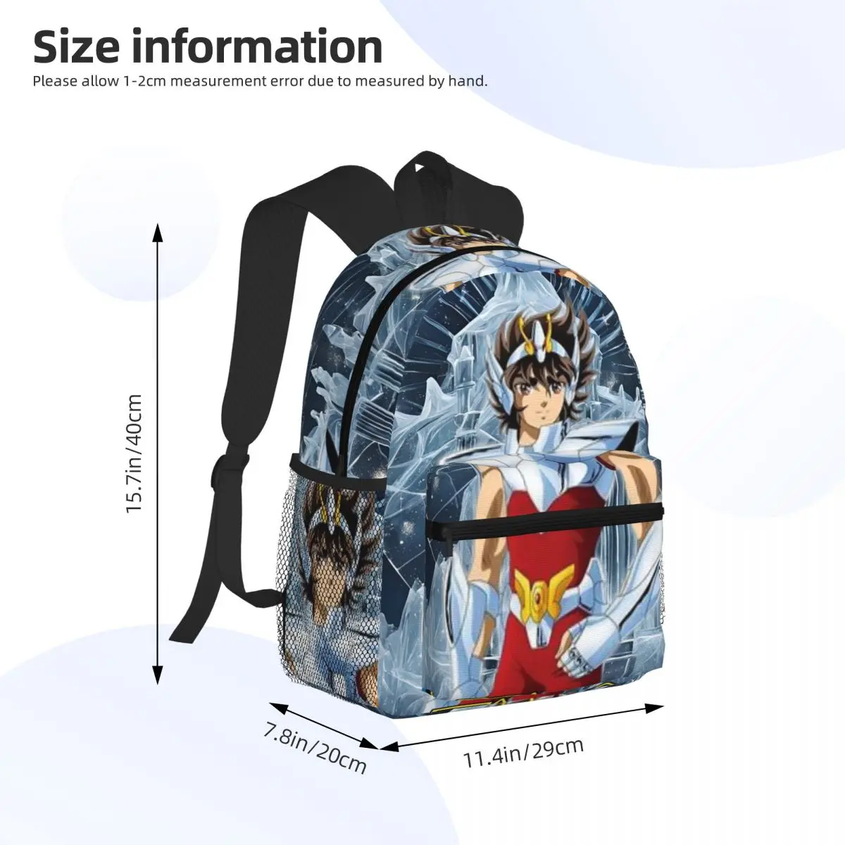 Anime Knights Of The Zodiac Seiya Student Backpack School Bag Hiking Travel Daypack for Men Women Fashion Bookbag Shoulder Bags