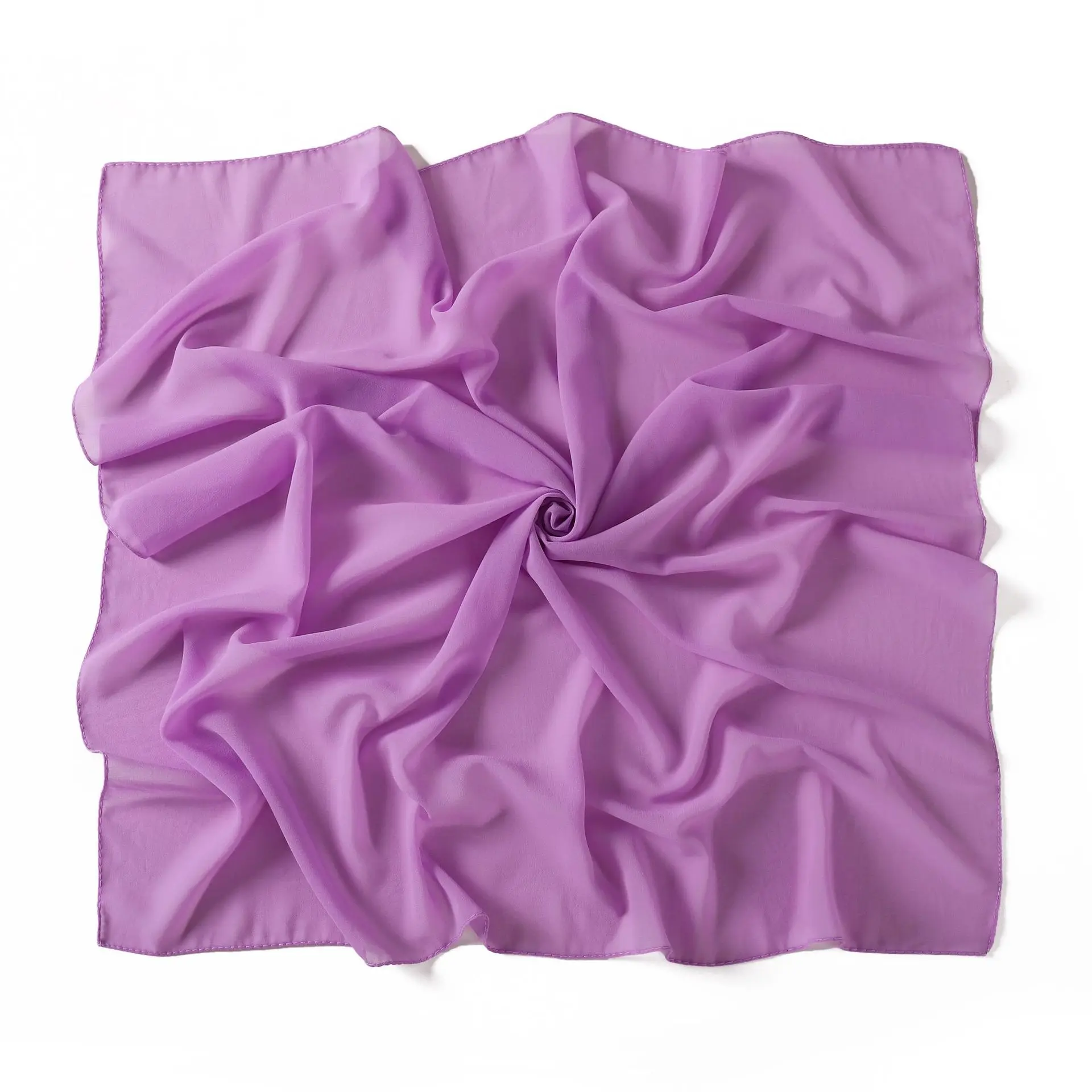 

90*90cm Muslim Square Scarf for Women Solid Hijab Pearl Chiffon Headscarf Wrap Islam Headband Turban Bandanas Kerchief Turbante