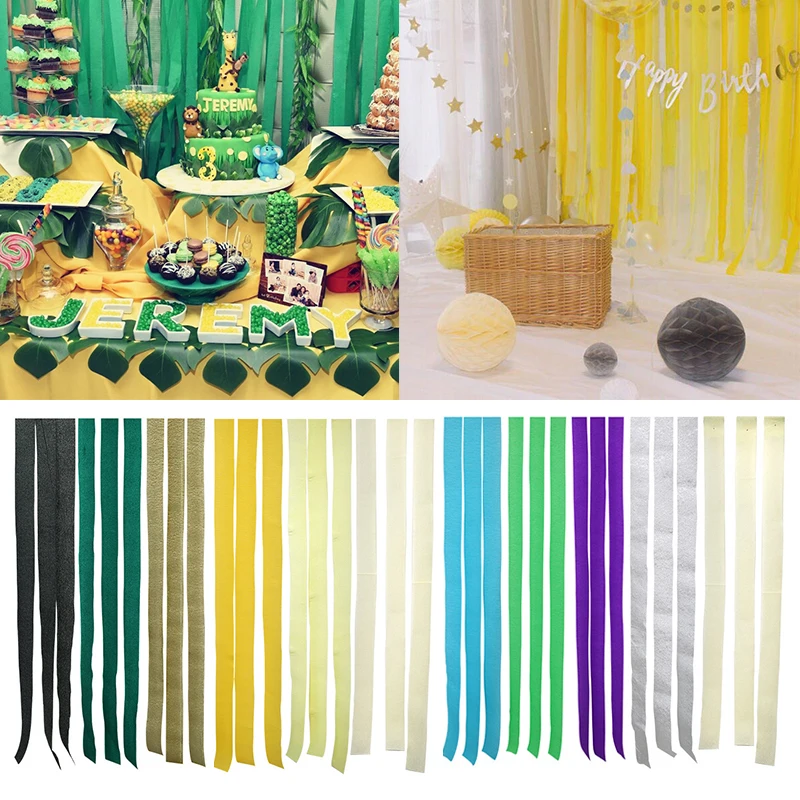 3/6Pcs Crepe Paper Streamers Drawn Paper Ribbon Garland DIY Wedding Birthday Party Baby Shower Background Decoration 4.5Cm*22M