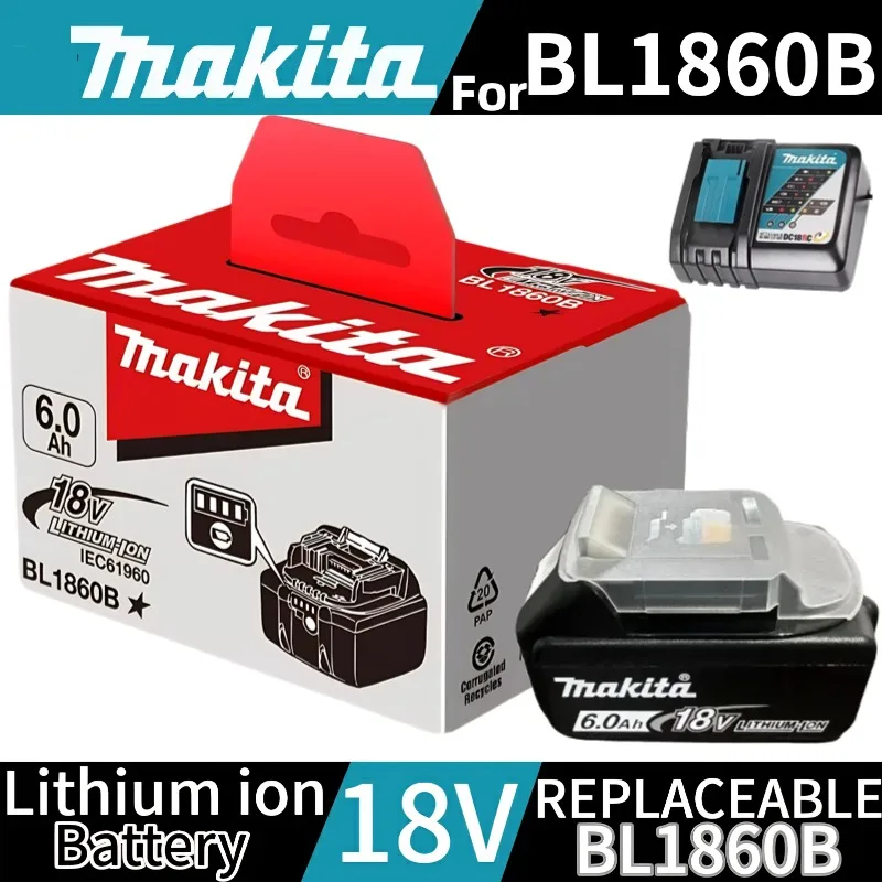 

Original For Makita 18V Battery❗ BL1840 BL1830B BL1850B 18V Fast Charging Lithium Rechargeable