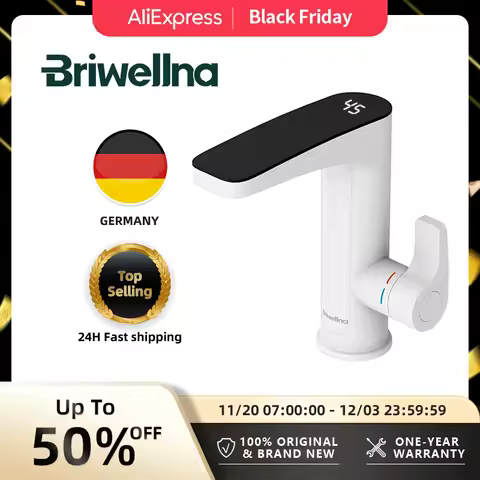 Briwellna Electric Water Heater 220V 2 in 1 Basin Heating Faucet Deck Mounted Water Heater Tap Flowing Eectric Faucet Robinet