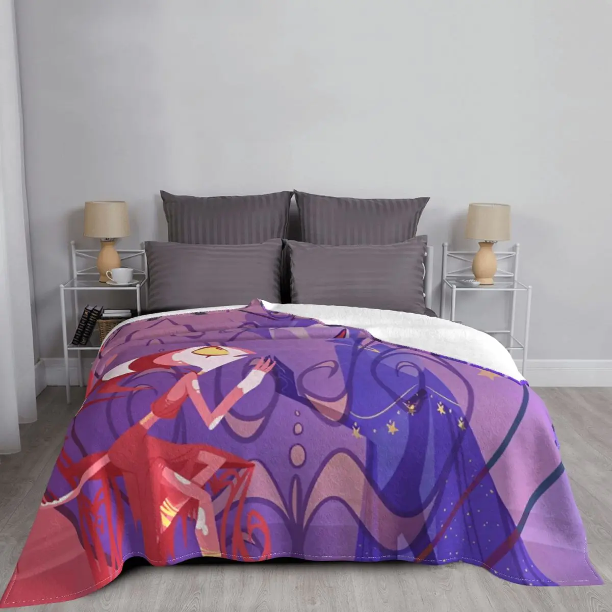 Blitzo Helluva-Boss Stolas Blankets Velvet Summer Breathable Ultra-Soft Throw Blanket for Bedding Office Bedding Throws