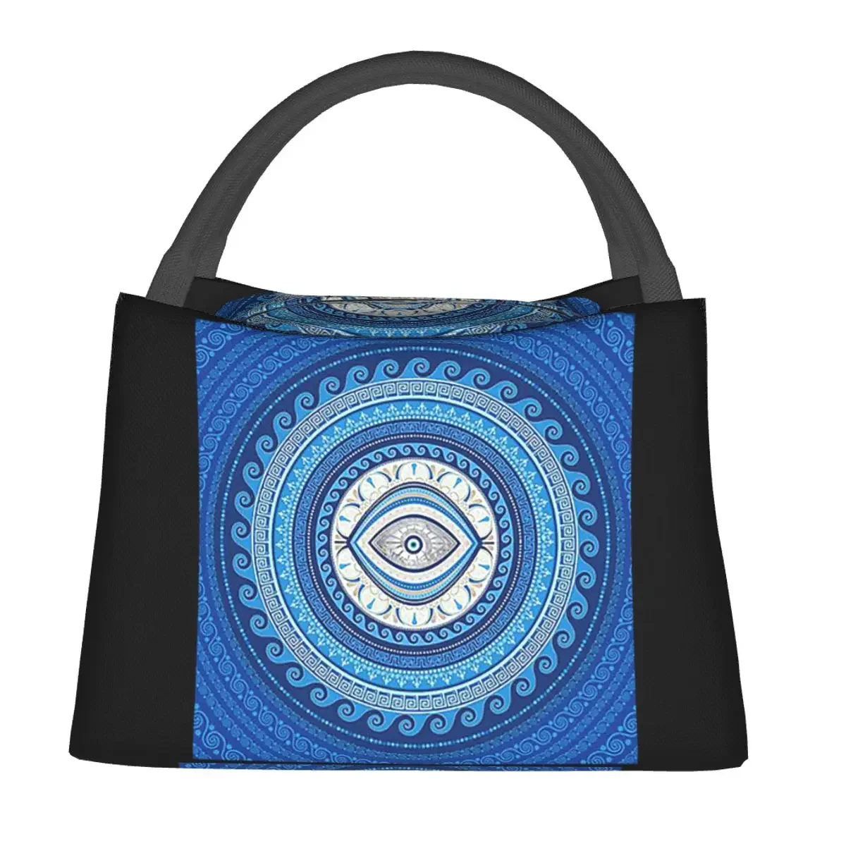 

Греческий Мати Матаки Греческий орнамент от сглаза Сумки для обеда Изолированная коробка для бенто Водонепроницаемая сумка для обеда Сумки для пикника Термосумка-холодильник