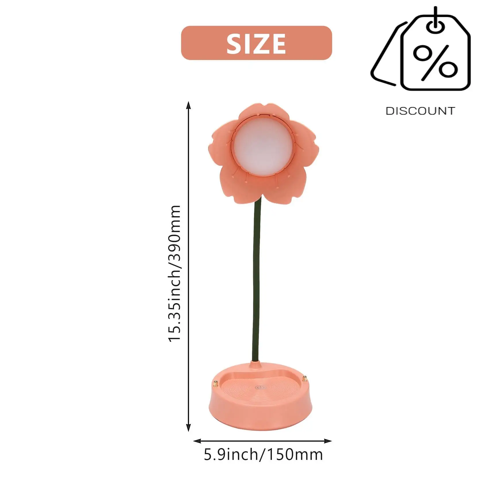 AB35-Flower LED Desk Lamp Student Bedroom Lighting Contact Eye Protection USB