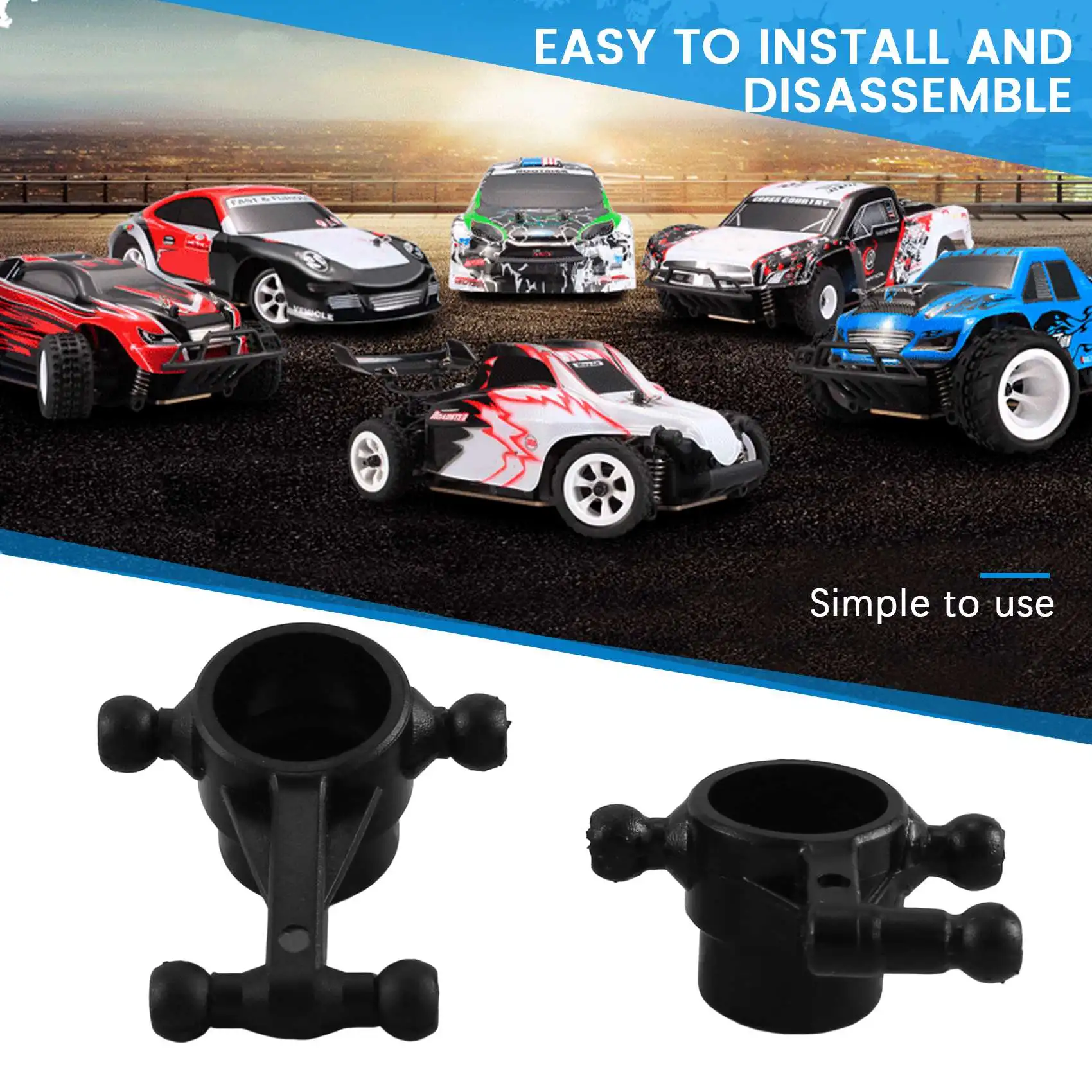 RIRI 4Pcs K989-33 K989-34 Front & Rear Steering Cup for Wltoys K969 K979 K989 K999 P929 P939 1/28 RC Car Spare Parts