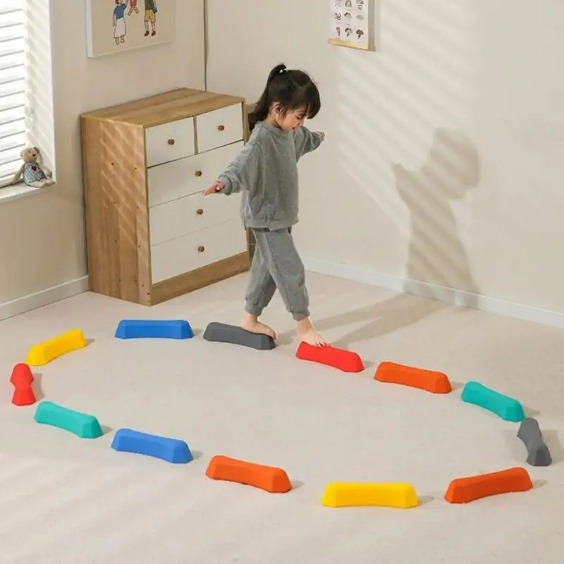 

Stepping Stone Rainbow Non-slip Sensory Stepping Stones Portable Obstacle Course Sensory training toy balance bridge for kids