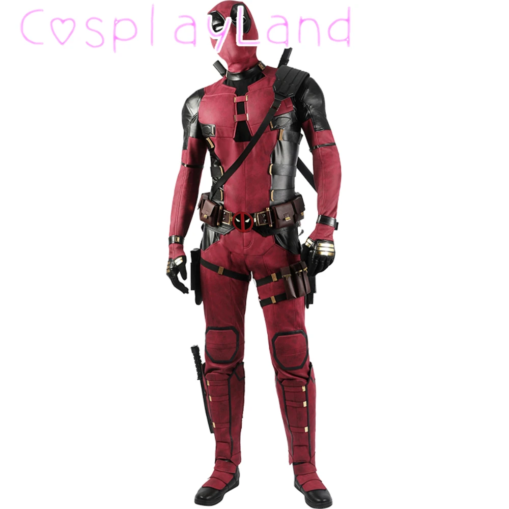 New Arrival DP3 Mr. Pool Cosplay Costume Hero Complete Clothes Red Leather Men Jumpsuit Halloween Carnival Christmas Outfit