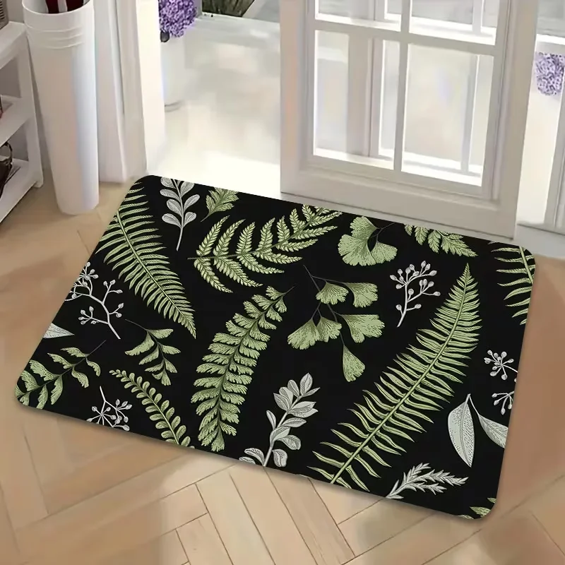 Vintage Mushroom Floral Doormat Dark Botanical Print Entrance Carpet Gothic Style Front Entry Floor Rug Indoor Porch Home Decor
