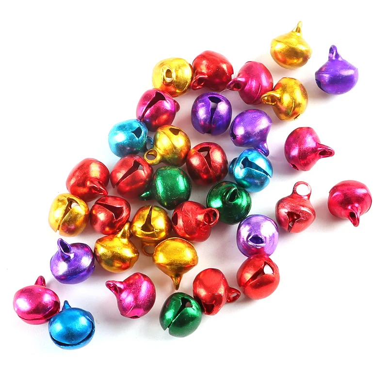 

(100pcs/pack)11x9.14mm Colorful Bells Wrought Christmas Decorations Jingling Bell Toy Clothing Accessories Bells Handmade